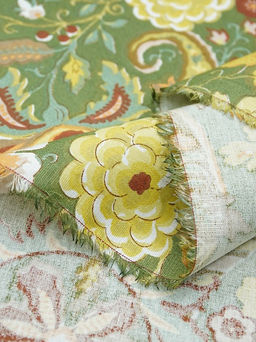 Сатин Турецкий мотив цв.кленово-зеленый, ш.2.5м, хлопок-100%, 120гр/м.кв - Купава фото 5