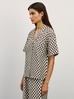 Рубашка из вискозы с принтом / Zarina  фото 4