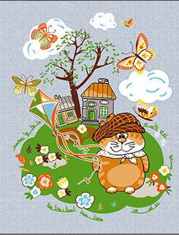 Комплект вафельных полотенец 48*60 см, 3 штуки (Мурлыки) - Ивановотекстиль фото 4