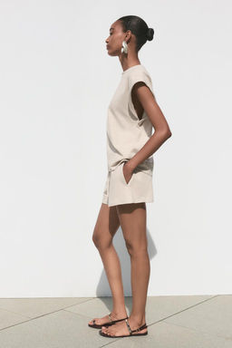 DROP SHOULDER TEXTURED T-SHIRT - Zara фото 3