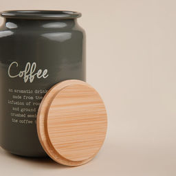 Банка для кофе SL Home, 9,5×14 см, цвет серый, с бамбуковой крышкой
