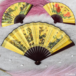 Веер 27 см / 622-9 /уп 5/600/бамбук,полиэстер