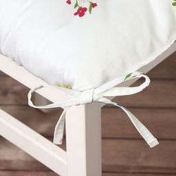 Подушка на стул Этель. Цветочек, 42?42?7 см, белая