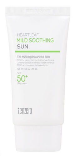 Heartleaf Mild Soothing Sun SPF 50+/PA++++ 
 - Успокаивающий солнцезащитный крем
SPF50+ PA++++, 50мл