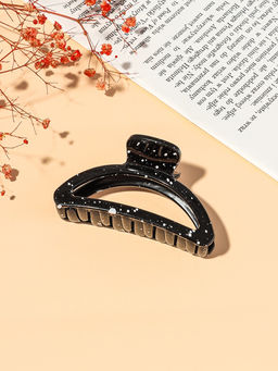 Цена за 12 шт. Крабик для волос «Пелагея», дуга, 9 см, белый, чёрный