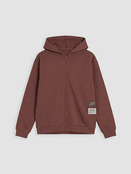 Kap??onlu Erkek ?ocuk Fermuarl? Sweatshirt