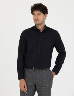 Siyah Slim Fit Uzun Kollu G_mlek