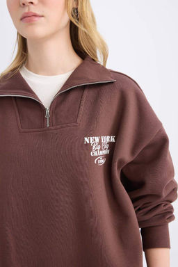 Классический простой свитшот широкого кроя Cool Oversize - Defacto фото 5