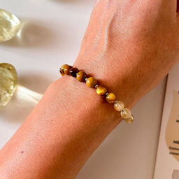 Браслет регулируемый из камней для проработки третьей чакры "Манипура" от 15 см