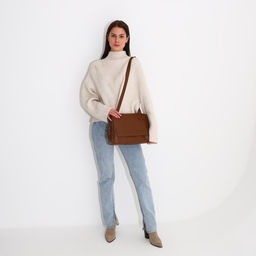 Сумка-мессенджер на клапане, цвет коричневый - Simaland фото 6