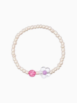 Цена за 2 шт. Набор детский «Выбражулька. Ракушка, цветы», 2 предмета: бусы, браслет, бело-розовый