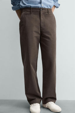 PANTAL?N CHINO STRAIGHT FIT / Marr?n - Zara фото 5