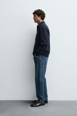 QUARTER ZIP INTERLOCK POLO SHIRT