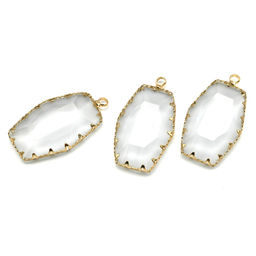 Подвеска "Кружевная" овал 18*32мм цв.хрусталь