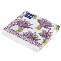 Салфетки бумажные 33х33см "Pero Prestige", 3-х слойные, 20 штук в упаковке, "Романтика" (Россия)