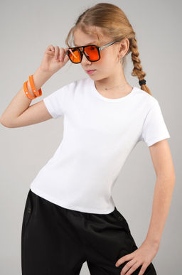 Футболка для девочки в рубчик из рибаны Happyfox