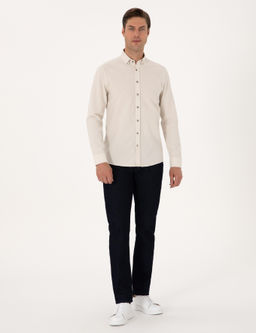 Bej Slim Fit Uzun Kollu G_mlek - Pierre cardin фото 4