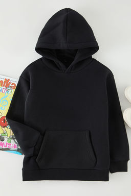 Siyah Erkek Cocuk Duz Orme Mini Me S?rt Bask?l? Sweatshirt TKDAW25SW00117 - Trendyolmilla фото 2