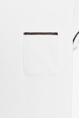 T-SHIRT WITH METALLIC THREAD TRIM - Zara фото 14