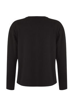 TRENDYOLMILLA Siyah-Beyaz 2li Paket %100 Suprem Oversize/Genis Kesim Orme T-Shirt TWOAW25TS00004 фото 6