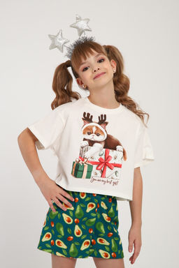 Пижама для девочки ПД-019-073 Кот Новый год