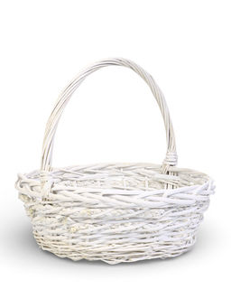 Корзина плетёная для хранения Vara, с ручкой, белая, набор 3 шт.