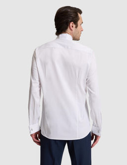 Beyaz Slim Fit _n_ Pliseli Duble Man_et Pamuk Kar___ml_ Smokin G_mlek