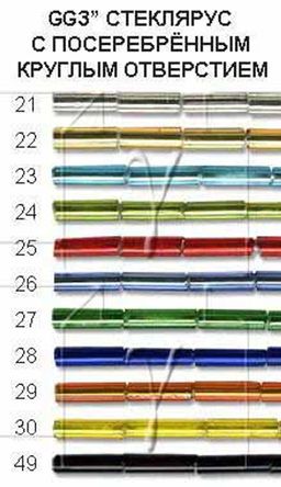 Бисер Zlatka СТЕКЛЯРУС GG 3 (0021-0049) 10 х 10 г