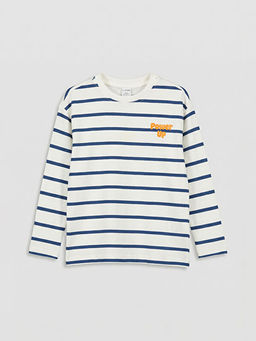 Bisiklet Yaka ?izgili Erkek ?ocuk Ti??rt