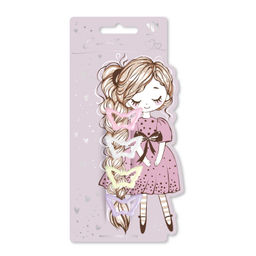 Набор заколок для волос клик-клак, глянцевые, арт. 71718 / 10 БАБОЧКИ (в наборе: 4шт., 3,2 см, чер