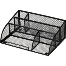 Подставка-органайзер д/канц.мелочей Комус 5отд мет сетка 255х180х105мм черн фото 2