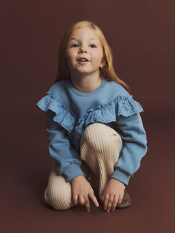 Bisiklet Yaka F?rf?rl? K?z ?ocuk Sweatshirt