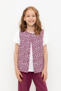 Crockid _ КР 302575/насыщенная клюква,милые цветочки к499 жилет для дев