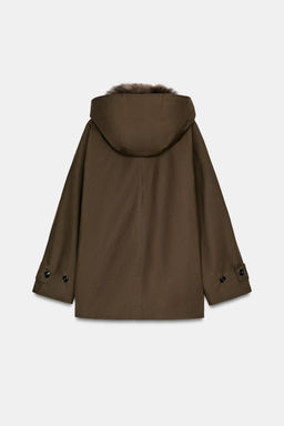 ZW COLLECTION FAUX SHEEPSKIN COLLAR PARKA - Zara фото 7