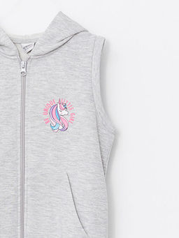 Kap??onlu Bask?l? K?z ?ocuk Fermuarl? Yelek - Waikiki фото 2