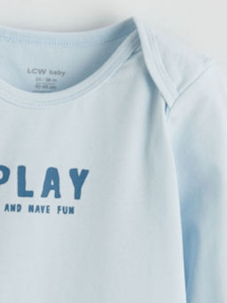 Bask?l? Erkek Bebek ??t??tl? Body 3l?