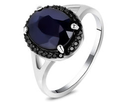 Кольцо, 1 сапфир корунд овал 8х10мм/3.36 ct , шпинель, Валинта