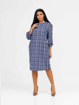 Платье женское, цвет синий белый