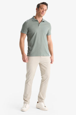 Slim Fit Dar Kesim Polo Yaka K_sa Kollu Dokulu Basic D_z Ti__rt - Defacto фото 2