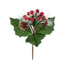 Blumentag VDF-138 Веточка хвойная с шишками и ягодами 3 х 1 шт. 16 см 01