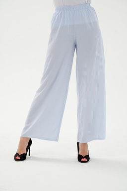 Брюки палаццо из штапеля Диана голубая полоса