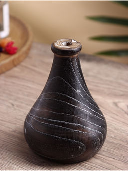 Ваза для сухоцветов «Агата», 11×11×14 см, дерево джати, тёмно-коричневая