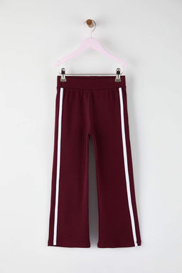 Bordo Pamuklu K?z Cocuk Biye Detayl? Wide Leg Orme Pantolon TKDSS25PL00015 - Trendyolmilla фото 6