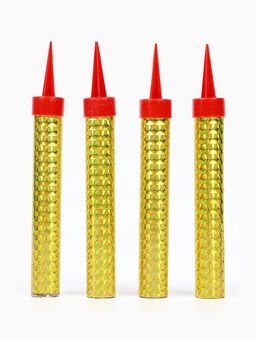 Свечи фонтаны в торт золотые, 4 шт., 10 см, горение 30-35 сек