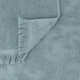 Полотенце махровое "Королевский шик" 50х90см, хлопок 100%, с бахромой, мятный (Китай)