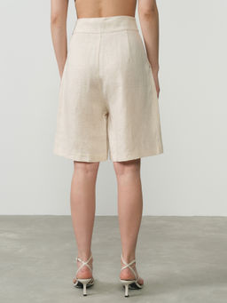 Шорты льняные 630 бежевые
