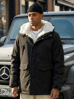 Парка мужская зимняя удлиненная с мехом хаки цвета 8755Ch - Mtforce фото 23