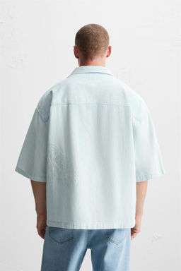 SHIRT WITH FLORAL EMBROIDERY - Zara фото 3