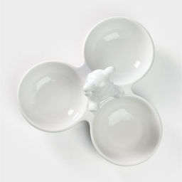 Менажница Доляна «Мишка Отто», 20.5×10 см, 3 ячейки, доломит, белая  фото 6