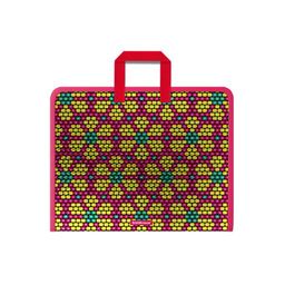 Цена за 4 шт. Папка на молнии пластиковая с ручками ErichKrause® Pink&Yellow Beads, А4+ (в пакете по 4 шт.)